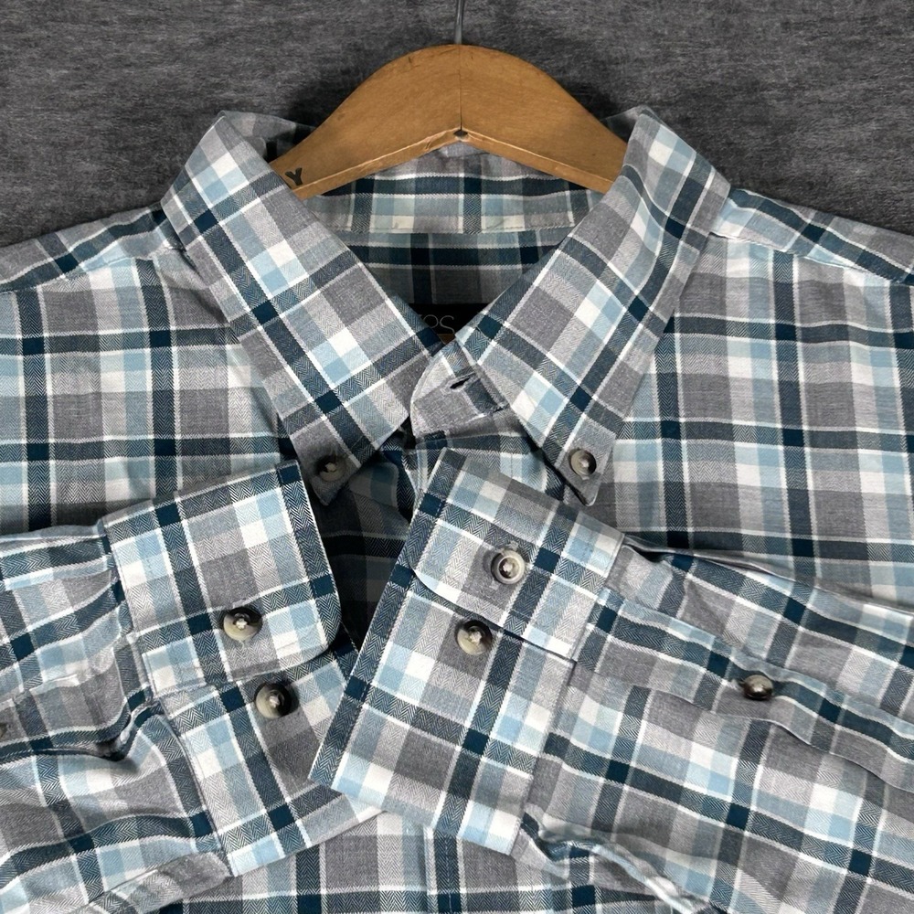 Jos A Bank Travelers Collection Shirt XL Plaid Button Down Long Sleeve Pocket